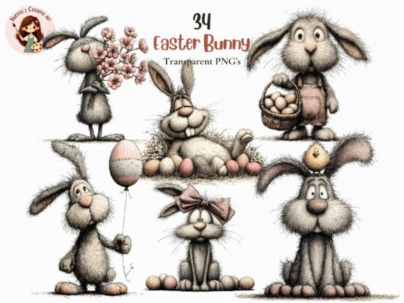 Download Whimsical Easter Bunny Clipart Png - Whimsical easter Collection