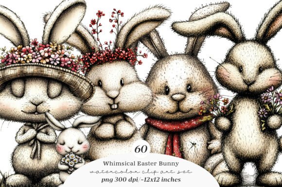 Download Whimsical Easter Bunny Clipart - Whimsical easter Collection