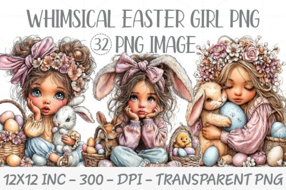 Download Whimsical Easter Girl PNG Clipart Bundle - Whimsical easter Collection