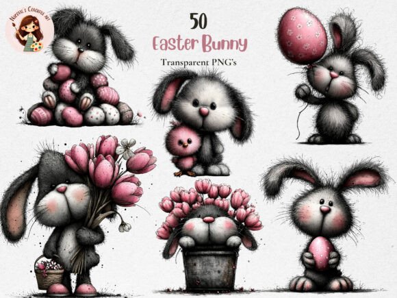 Download Whimsical Easter Bunny PNG Clipart Set - Whimsical easter Collection
