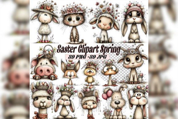 Download Whimsical Easter Spring Clipart Set - Whimsical easter Collection