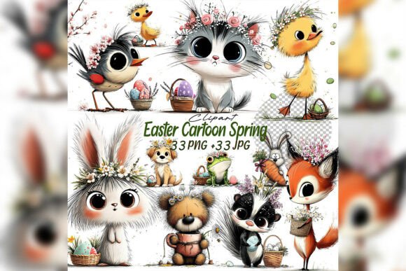 Download Whimsical Easter Watercolor Spring Anima - Whimsical easter Collection