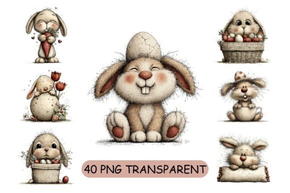 Download 40 Whimsical Easter Bunny PNG Bundle - Whimsical easter Collection