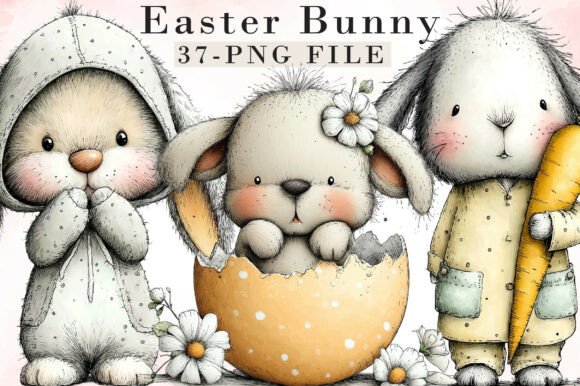 Download Whimsical Easter Bunny Clipart - Whimsical easter Collection