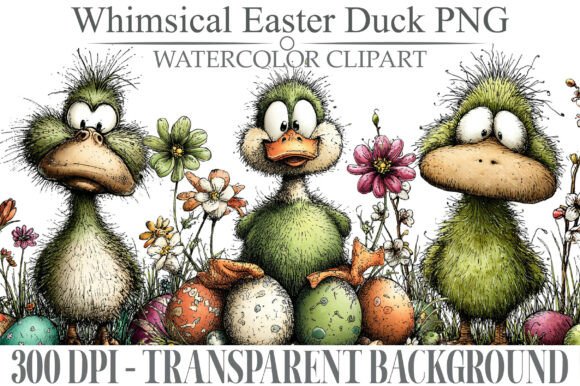 Download Whimsical Easter Duck Clipart Bundle - Whimsical easter Collection