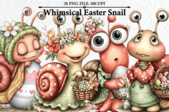 Download Whimsical Easter Snail Clipart - Whimsical easter Collection