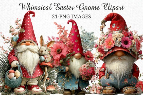 Download Whimsical Easter Gnome Clipart Png - Whimsical easter Collection