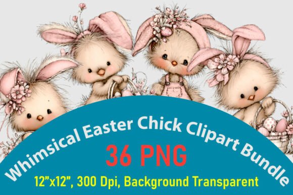 Download Whimsical Easter Chick Clipart Bundle - Whimsical easter Collection
