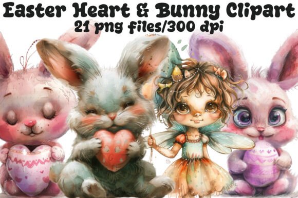 Download Whimsical Easter Heart &amp; Bunny Clipart - Whimsical easter Collection