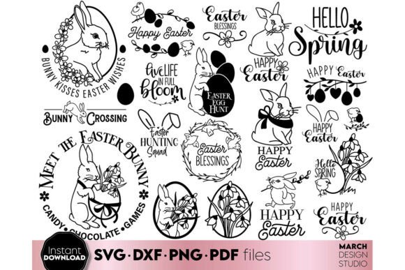 Download Spring and Easter Bundle with Bunny SVG - Easter bundle Collection